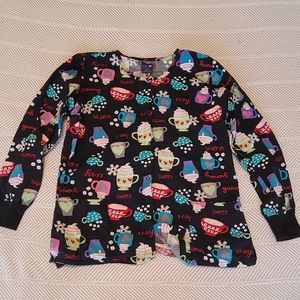 Zoe + Chloe Scrub Jacket Hot Cocoa Coffee Tea